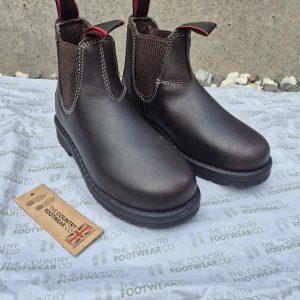 Infants Brisbane  RB Waxy Leather Black Red Pull Tag Dealer  Boot Sizes 10-to 2
